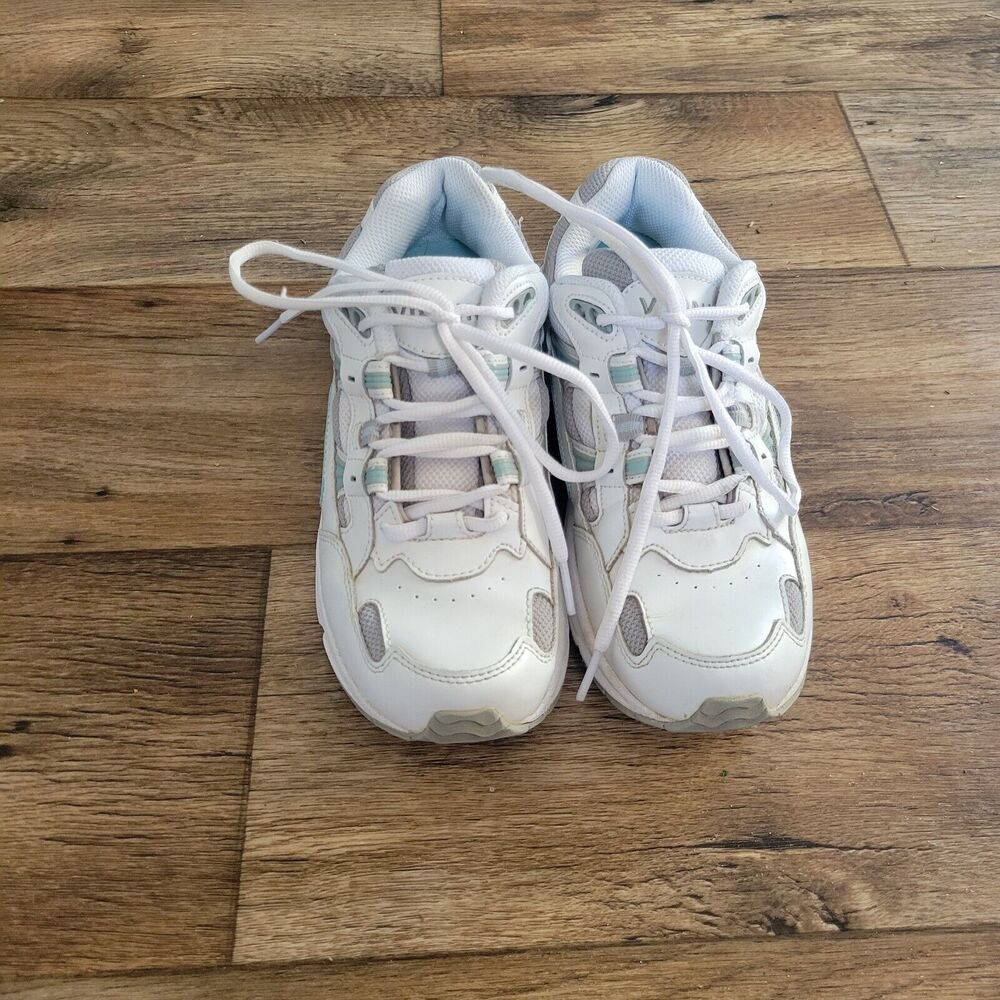 Vionic Walker Women's Size 7 Wide White Blue Arch Support 23Walk Sneakers